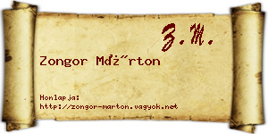 Zongor Márton névjegykártya