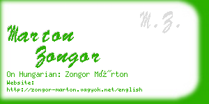 marton zongor business card